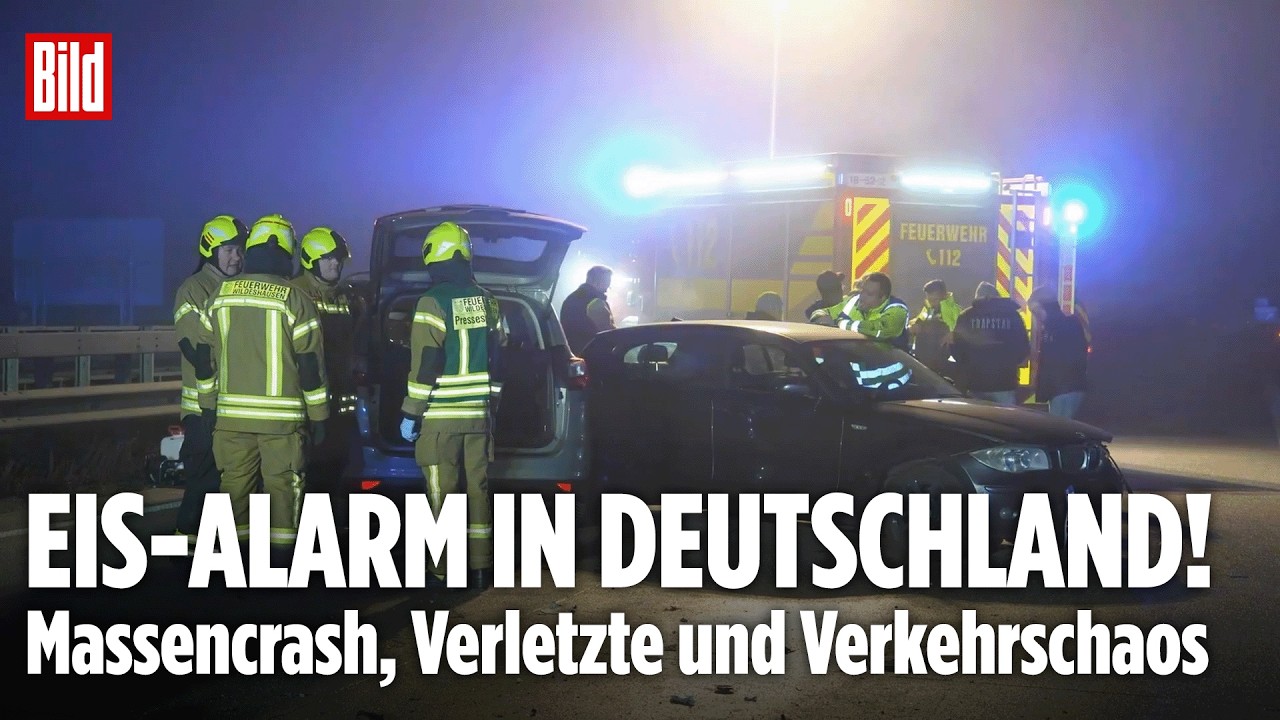 EIS-ALARM AUF AUTOBAHN: Massencrash auf der A1 – 13 Verletzte, Einsatzkräfte im Glättechaos