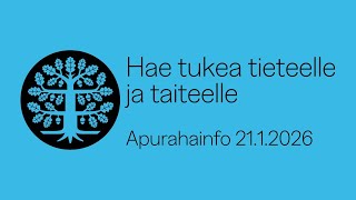 Tammikuun haun apurahainfo 21.1.2026