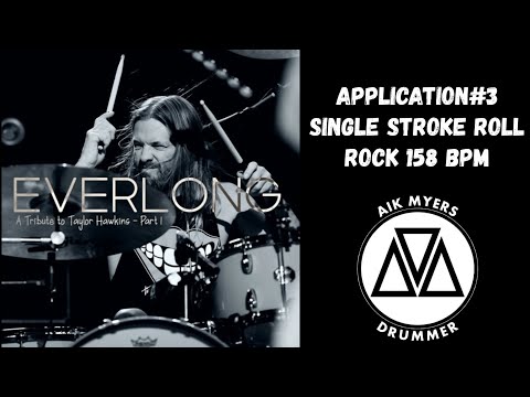 APPLICATION#3-EVERLONG 158-BPM-FULL-SINGLE STROKE ROLL--DOWNLOAD MUSIC-PDF Sheet Music