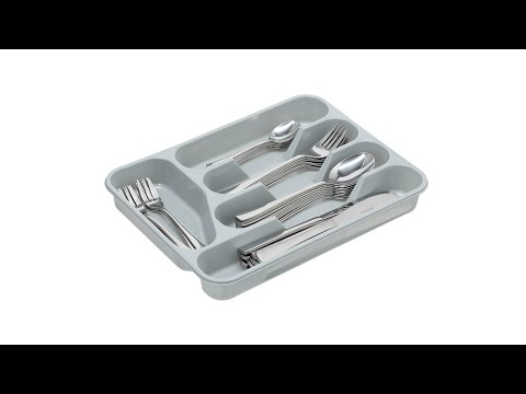 Range-couverts lot de 2 Gris - Matière plastique - 25 x 4 x 33 cm