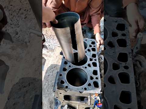 cylinder sleeve removing #shorts #engine #mechanic #workshop #viralshorts #short #viral #trending