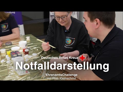 Notfalldarstellung beim Jugendrotkreuz in Neumünster / DRK-EhrenamtsChallenge mit Rixa Kleinschmit