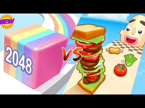 Jelly Run 2048 vs Sandwich Runner - Max Level Gameplay