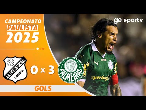 INTER DE LIMEIRA 0 X 3 PALMEIRAS | GOLS | 9ª RODADA CAMPEONATO PAULISTA 2025 | ge.globo
