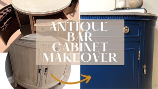 Antique Bar Cabinet | How To Get White Washed Wood Finish