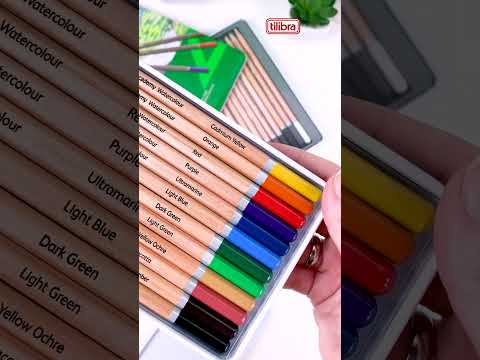 Vídeo do produto Lápis de Cor Aquarelável Academy 24 Cores Estojo Lata