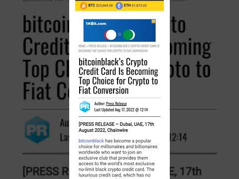 Bitcoinblack’s Crypto Credit Card Is Becoming Top Choice for Crypto @AltcoinDaily @BitBoyCrypto