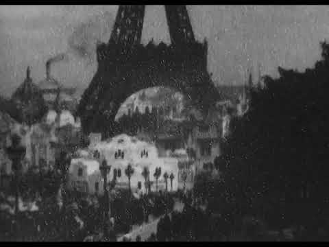 Eiffel Tower From Trocadero Palace (1900 Original Black & White Film)