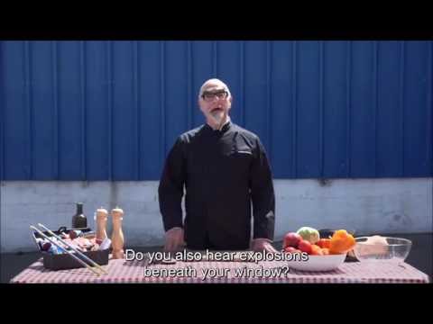 Chef Aharoni makes a salad with firecrackers