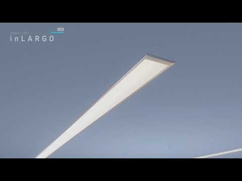 Відео огляд Алюмінієвий врізний профіль тип inLARGO для LED стрічок, з розсіювачем LUMINES. (Ціна за 1 м.п.)