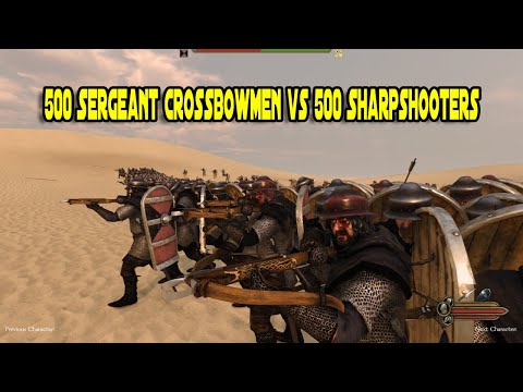 500 Sergeant Crossbowmen vs 500 Sharpshooters - Mount & Blade 2: Bannerlord Crossbow Battle