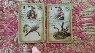 Whip/Snake:  2 Minute  Lenormand Combination Practice
