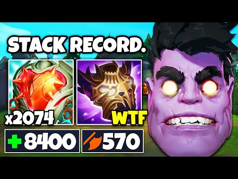 WTF?! I BROKE THE DR. MUNDO HEARTSTEEL RECORD (2074 STACKS, 8400 HP, 570 AD)