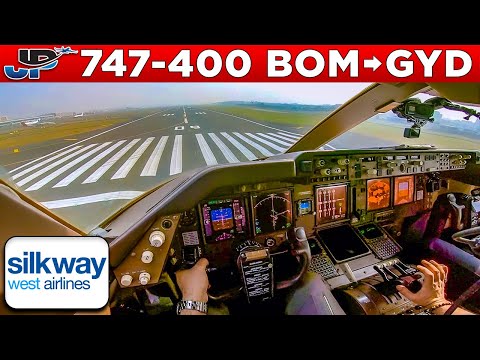 Silkway Boeing 747-400 Cockpit Mumbai🇮🇳 to Baku🇦🇿