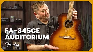 Video thumbnail for Checking out the Fender FA-345CE Auditorium Acoustic-Electric Guitar by Tarpley Music