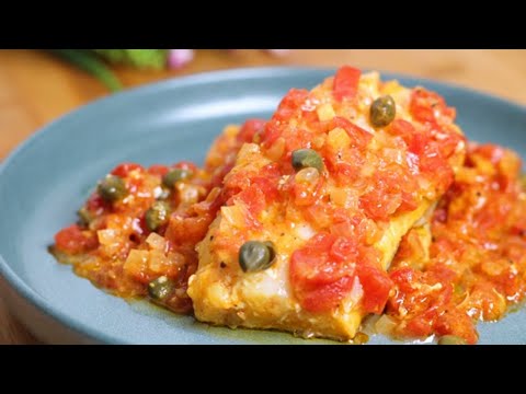 Easy Fillet Fish with Tomato Sauce & Capers Recipe | Quick Healthy Dinner