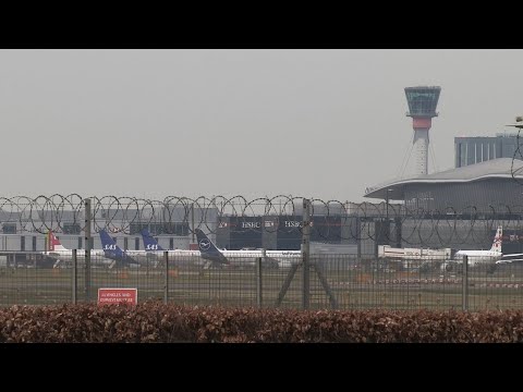 Images of planes stuck at London's Heathrow as airport closed due to power outage | AFP