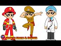 How To Draw Little Singham Firefigher And Doctor