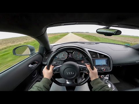 Audi R8 4.2 FSI V8 with Capristo Exhaust POV - Launch Control 0-200 kmh! + Powerslide