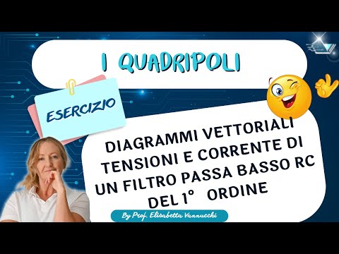 ESERCIZIO DIAGRAMMI VETTORIALI tensioni e corrente FILTRO PASSA-BASSO RC del 1° ordine