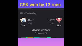 CSK vs SRH match live score 🥰🥰