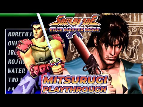 SOUL BLADE (PS1) - MITSURUGI Edge Master Mode Playthrough - Soul Edge