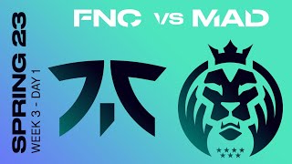 LEC Spring Split 2023 - W3D1 - FNC vs MAD