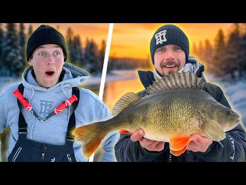 Ice Fishing for ENORMOUS Perch – A Childhood Dream Comes True