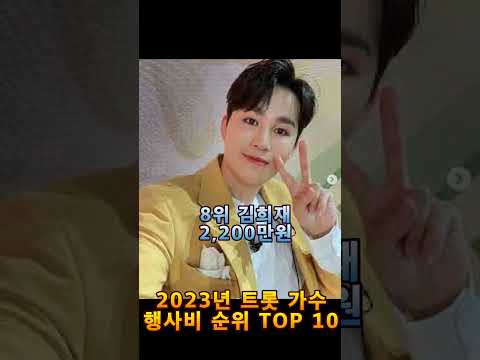 2023년 트롯 가수 행사비 순위 TOP 10