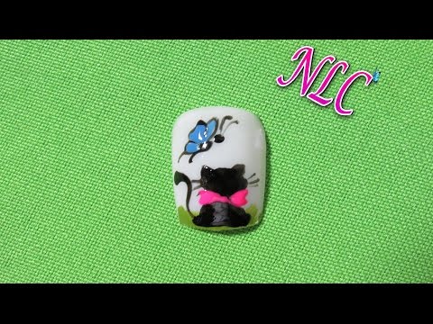 Decoración de uñas Gata y Mariposa – Cat And Butterfly Nail Art – Como Pintar Mariposas – NLC