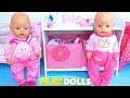 Twins Baby Born Dolls and their funny stories in dollhouse! PLAY DOLLS