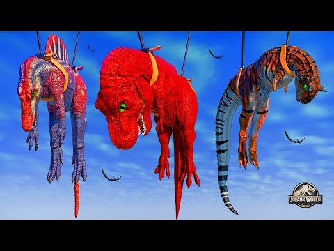 Tyrannosaurus Colour Pack vs Spinosaurus vs Ultimasaurus vs Carnotaurus and Other Dinosaur Fighting