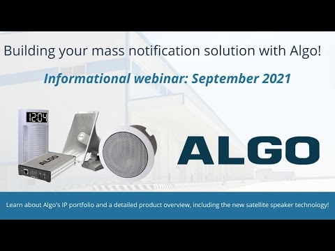 Algo Mass Notification Solutions | Webinar September 2021
