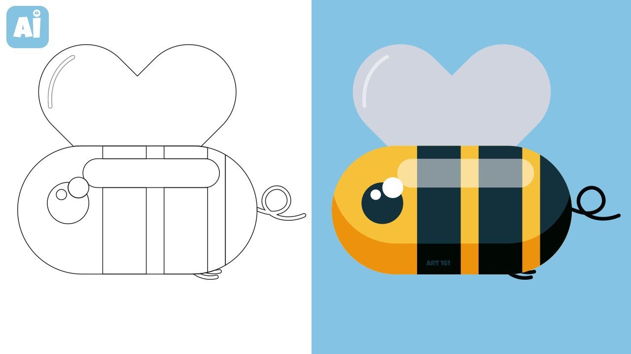 Bee Vector Illustration – Adobe Illustrator Tutorial