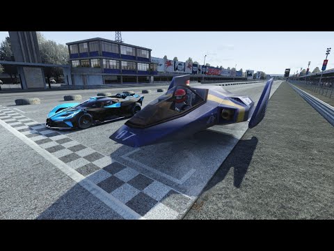 F-zero Blue Falcon vs Bugatti Bolide at Monza Full Course