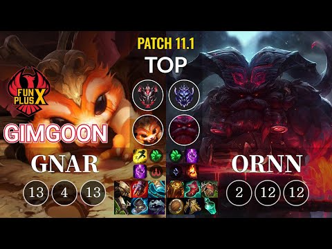 FPX GimGoon Gnar vs Ornn Top - KR Patch 11.1