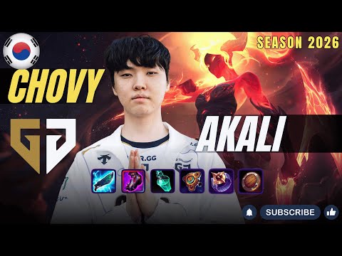 GEN Chovy AKALI vs MEL Mid - Patch 26.2 KR Ranked | lolrec