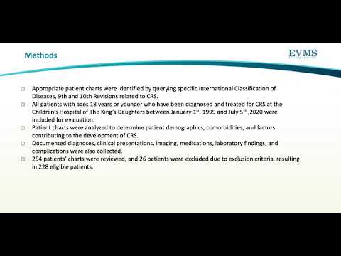 Thumbnail image of video presentation for Clinical Characteristics of Pediatric Patients with Chronic Rhinosinusitis: A Retrospective Review of Patients in the Children's Hospital of The King's Daughters