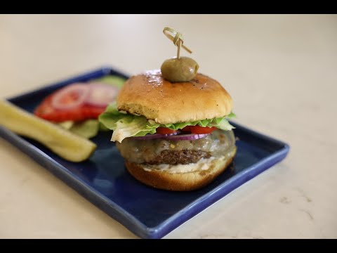 Caramelized Onion & Green Chile Cheeseburgers