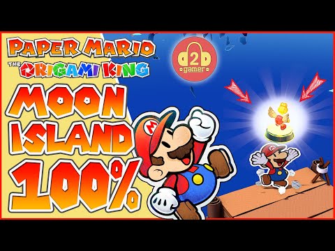 MOON ISLAND 100% (ALL COLLECTIBLES AND SECRET ITEMS!) | Paper Mario: The Origami King