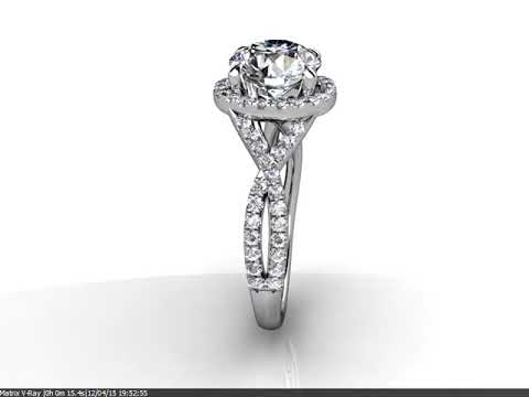 Twisted Halo Round Diamond Engagement Ring W