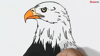 Kartal Çizim ve Boyama  Simple Eagle Drawing