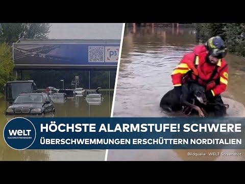 ITALIEN: Hochwasser! Schwere Überschwemmungen in Bologna - Höchste Alarmstufe! Mindestens ein Toter
