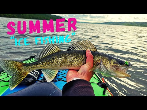 Walleye, Perch and Carp "Ice Fishing" Intex K1 Challenger Kayak On Pasqua lake, June 2020.