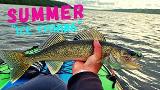 Walleye, Perch and Carp "Ice Fishing" Intex K1 Challenger Kayak On Pasqua lake, June 2020.