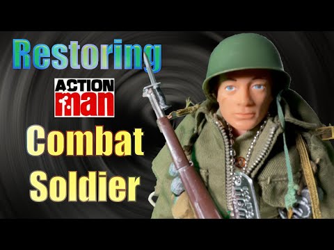 Vintage Palitoy Action Man Combat Soldier - sympathetic relaxing restoration