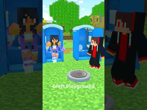 JJ x Aphmau Toilet Door Prank 😅 #trend #shorts #funny #minecraft #maizen #jj