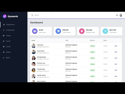 Create Responsive Admin Dashboard Using HTML CSS & JavaScript | Dashboard Template Design