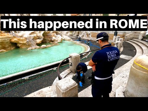 Roma Itália, Isso aconteceu novamente na Fonte de Trevi. Passeio a pé pelo Coliseu de Roma 2023