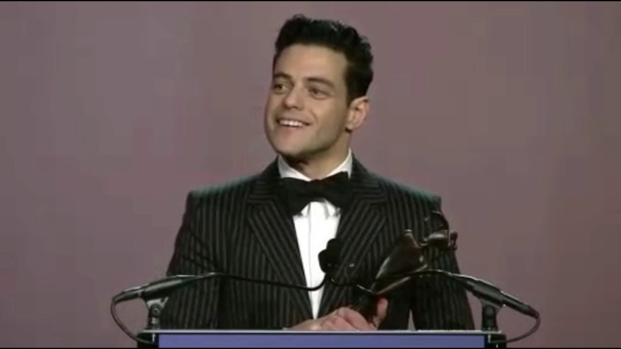 Rami Malek gives acceptance speech for Breakthrough Performance Award at Palm Springs Film Fest - YouTube
